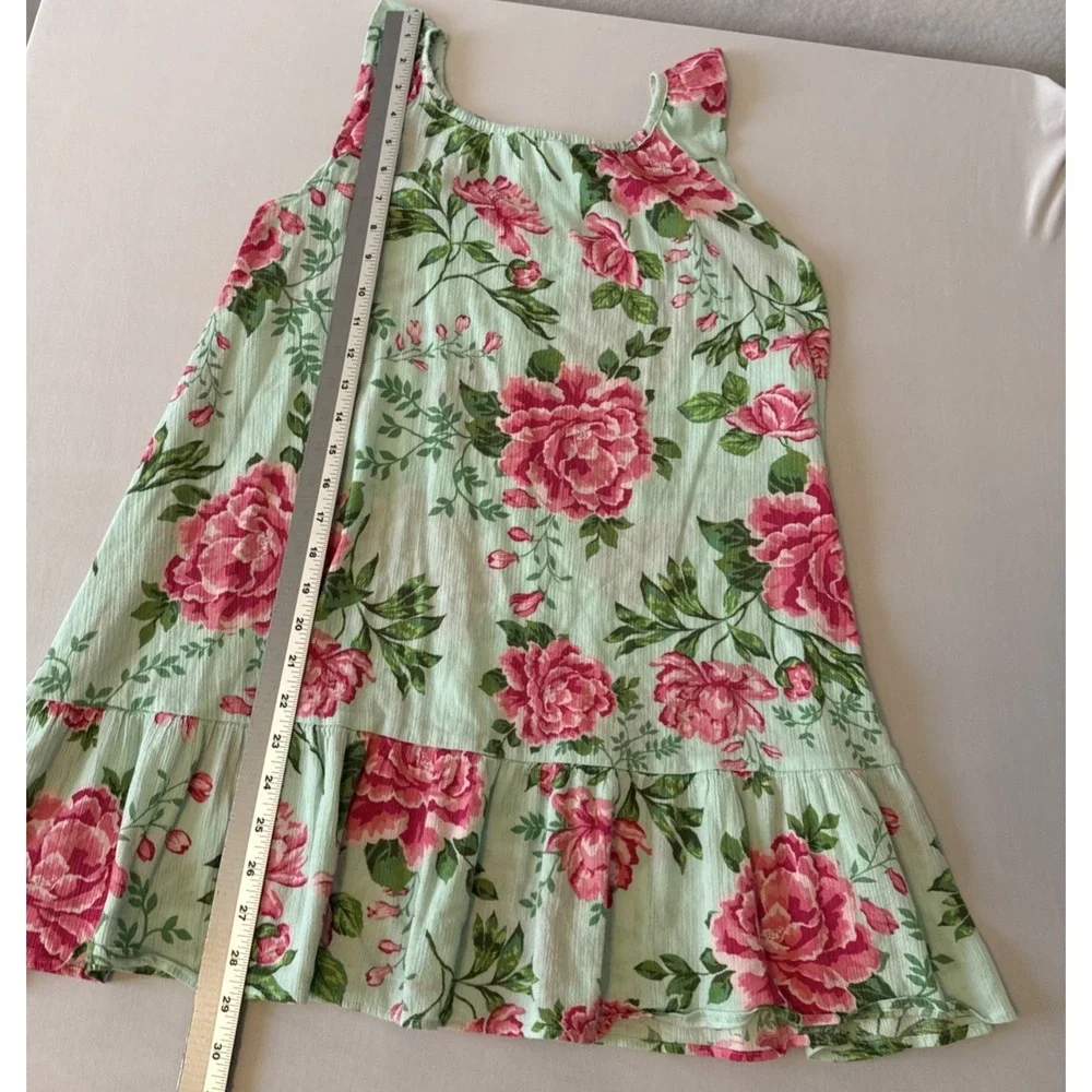 Gymboree Floral Sleeveless Ruffle Crinkle Cover Up Girls 12 Beach Cottage Easter
